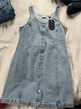 Levi's Light Blue Button-Front Denim Sundress
